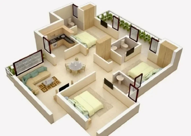 Desain Rumah dengan Tiga Kamar yang Menawan