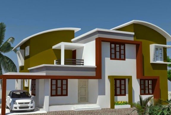 Desain Rumah Modern dengan Atap Melengkung