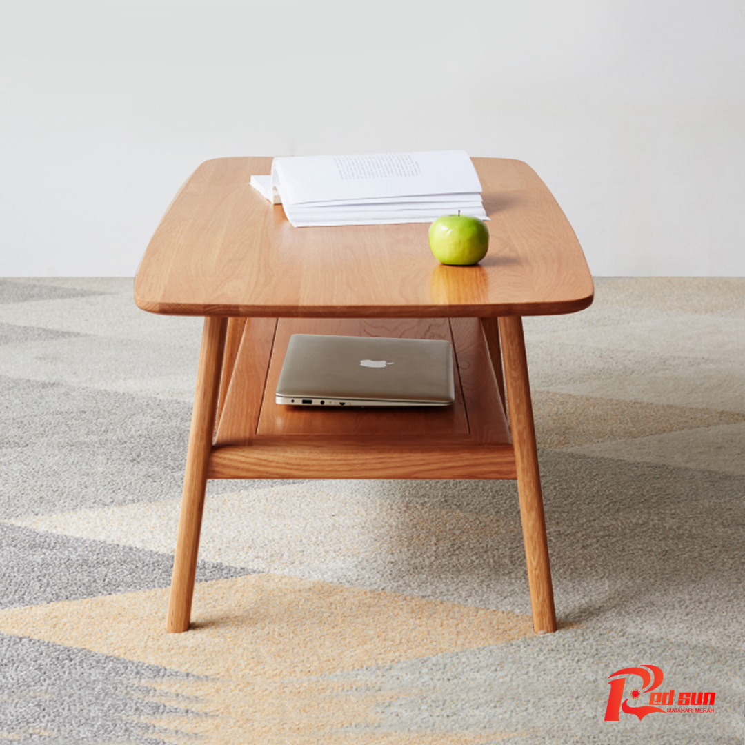 Meja Kopi Kayu Solid Gaya Nordic RDC-1004 untuk Ruang Modern